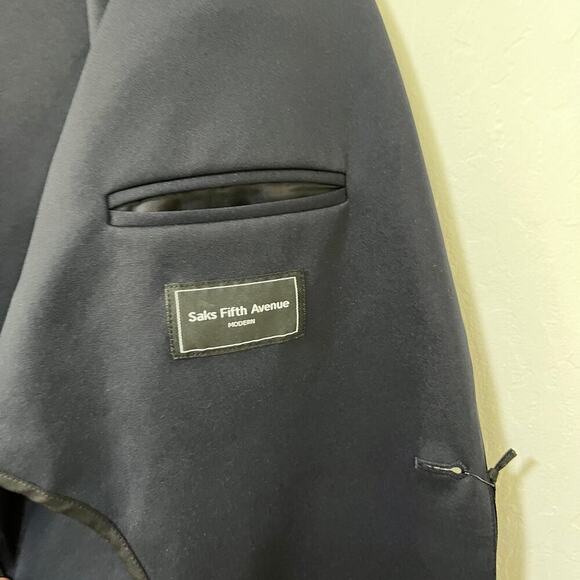 Saks Fifth Avenue Modern Single Breasted Blazer Size XXL Navy Sport Jacket - Picture 8 of 11
